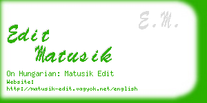 edit matusik business card